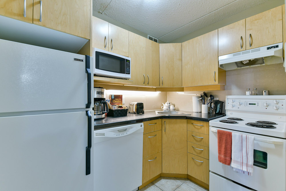 Kitchen of a unit at 243 Queen Street.